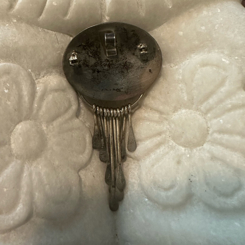 Malachite silver statement pendant - Picture 2 of 6